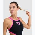 Badeanzug Damen arena One Biglogo One Piece black/fluo pink 4