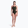 Einteiliger Damen-Badeanzug arena One Double Cross Back One Piece dark sage/black/fluo red 5