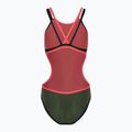 Einteiliger Damen-Badeanzug arena One Double Cross Back One Piece dark sage/black/fluo red 2