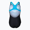 Einteiliger Kinder-Badeanzug arena Multi Pixels New Swim Pro Back schwarz/türkis 2