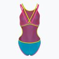 Einteiliger Badeanzug arena One Double Cross Back One Piece türkis/fluo pink/soft green für Damen 2