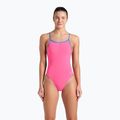 Damen einteiliger Badeanzug arena Lace Back Solid schockierend rosa/blauen Fluss