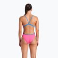 Damen einteiliger Badeanzug arena Lace Back Solid schockierend rosa/blauen Fluss 3
