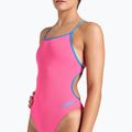 Damen einteiliger Badeanzug arena Lace Back Solid schockierend rosa/blauen Fluss 4