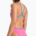 Damen einteiliger Badeanzug arena Lace Back Solid schockierend rosa/blauen Fluss 5