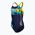 Badeanzug Kinder arena Light Tricks Swim Pro Back navy/soft green/multi 3