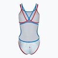Einteiliger Damen-Badeanzug arena One Fireflow Double Cross rot/blau river/weiß multi 2