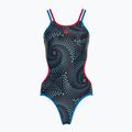 Einteiliger Badeanzug arena One Fireflow Double Cross blau river/rot/schwarz multi