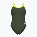 Einteiliger Damen-Badeanzug arena Lace Back Solid dark sage/artic lime