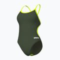 Einteiliger Damen-Badeanzug arena Lace Back Solid dark sage/artic lime 4