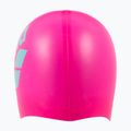 Arena Big Logo schockierend rosa/Wasser Badekappe 4