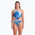 Einteiliger Damen-Badeanzug arena One Print Tech Back schwarz multi/weiß 5