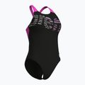 Badeanzug Damen arena Flowing V Back black/shocking pink 3