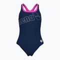 Badeanzug Damen arena Logo Swim Pro navy/shocking pink