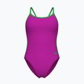 Damen-Einteiler Badeanzug Arena Lace Back Solid very fuchsia/team green