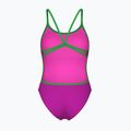 Damen-Einteiler Badeanzug Arena Lace Back Solid very fuchsia/team green 2