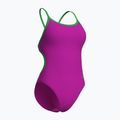 Damen-Einteiler Badeanzug Arena Lace Back Solid very fuchsia/team green 4