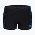 Herren-Badeboxershorts arena Graphic Swim Short black/turquoise