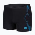 Herren-Badeboxershorts arena Graphic Swim Short black/turquoise 3