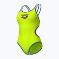 Damen-Einteiler Badeanzug arena One Double Cross Back One Piece artic lime/plum/blue cosmo 3