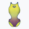 Damen-Einteiler Badeanzug arena One Shaded Print Tech One Back artic lime violetta multi/neon blue