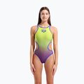 Damen-Einteiler Badeanzug arena One Shaded Print Tech One Back artic lime violetta multi/neon blue 5