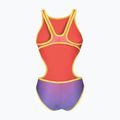 Damen-Einteiler Badeanzug arena One Shaded Print Tech One Back bright coral royal multi/soft green 2