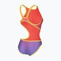 Damen-Einteiler Badeanzug arena One Shaded Print Tech One Back bright coral royal multi/soft green 4