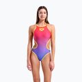 Damen-Einteiler Badeanzug arena One Shaded Print Tech One Back bright coral royal multi/soft green 5