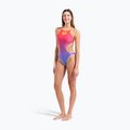 Damen-Einteiler Badeanzug arena One Shaded Print Tech One Back bright coral royal multi/soft green 6