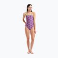 Damen-Einteiler Badeanzug arena Floral Challange Back violet multi/artic lime 2
