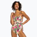 Damen-Badeanzug ROXY Printed Beach Classics Lace UP anthrazit palm song s 2