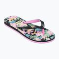 ROXY Tahiti VII Kinder-Flip-Flops schwarz/rosa Schablone