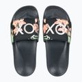 ROXY Slippy II Damen Flip-Flops schwarz/grüner Druck 2
