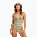 Damen-Badeanzug ROXY Dreamer HI oil green say it with stripes