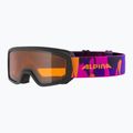 Alpina Piney Kinder Skibrille schwarz/rosa matt/orange