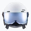 Kinder-Skihelm UVEX Rocket Visor Jr white/black matte/mirror blue/smoke 2