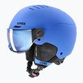Skihelm Kinder UVEX Rocket Visor Jr blue matt/mirror blue/smoke 3