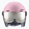 Skihelm Kinder UVEX Rocket Visor Jr pink confetti matt/mirror silver/lasergold lite 2