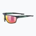 UVEX Sportstyle 706 schwarz/moosmatt/rot verspiegelte Sonnenbrille