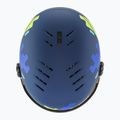 Skihelm Kinder UVEX Rocket Visor Jr blue puzzle matt/mirror blue/smoke 5