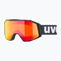 UVEX Skibrille Gravity FM schwarz matt/verspiegelt rot orange klar