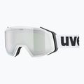 UVEX Skibrille Gravity FM weiß matt/verspiegelt silber klar grün