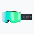 Skibrille Kinder UVEX Pwdr FM black matt/mirror green yellow clear