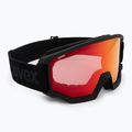 Skibrille UVEX Athletic V black matt/red-clear
