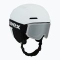 Kinder-Skihelm UVEX Viti Set + Skibrille Speedy Pro white matt/mirror silver/green/clear
