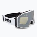 Skibrille UVEX Gravity FM white matt/mirror silver/green/clear