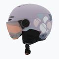 Kinder-Skihelm UVEX Rocket Visor Jr cool lavender abstract matt/mirror silver/laser gold 3