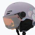 Kinder-Skihelm UVEX Rocket Visor Jr cool lavender abstract matt/mirror silver/laser gold 7