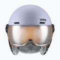 Kinder-Skihelm UVEX Rocket Visor Jr cool lavender abstract matt/mirror silver/laser gold 2